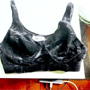 Women's Black Velvet Bralette